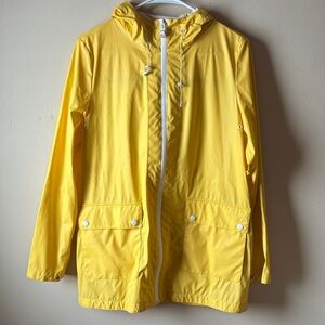 Cole Haan Weather Resistant Yellow Hooded Rain Jacket